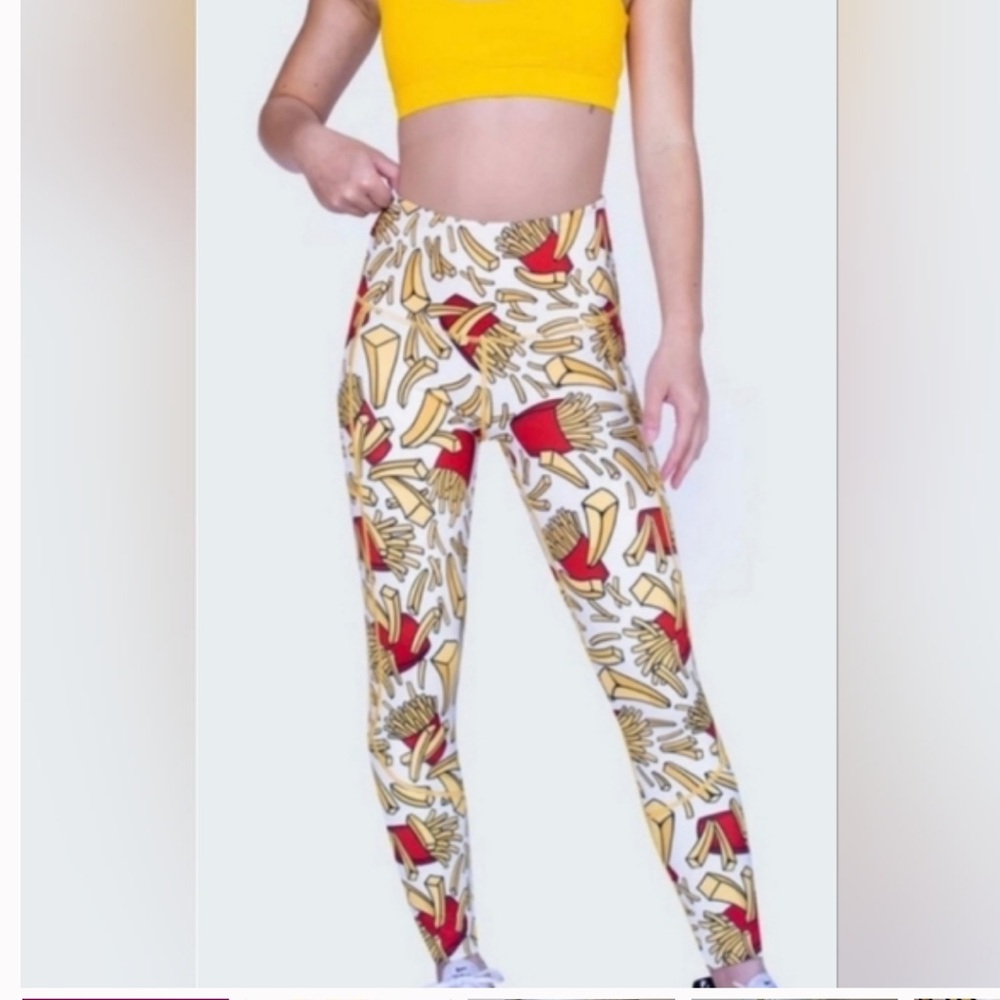 Rare Dead Stock French Fry FeedMeFightMe leggings